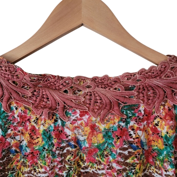 Gypsy Queen Crochet Flared Sleeve Open Knit Long Sleeve Rust - Picture 12 of 15